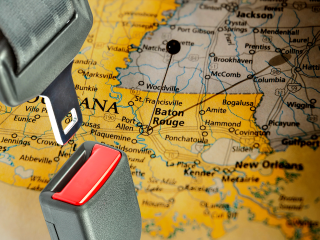 A Seat Belt Lock and a Map | Seat Belt