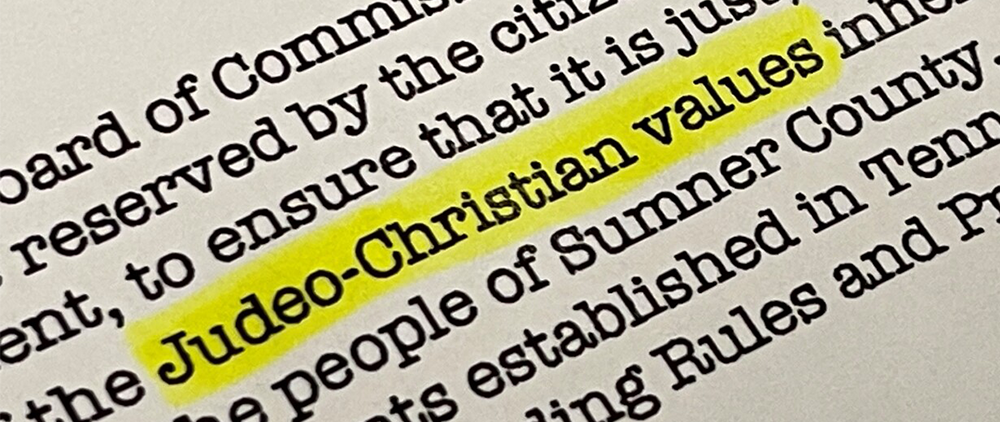 Good or Bad—A Tennessee County Promotes “Judeo-Christian Values”?