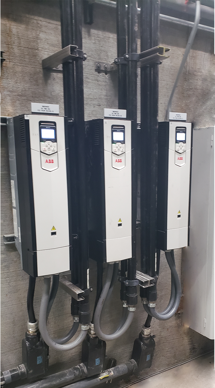 PHOTO 3 VFDs Installed