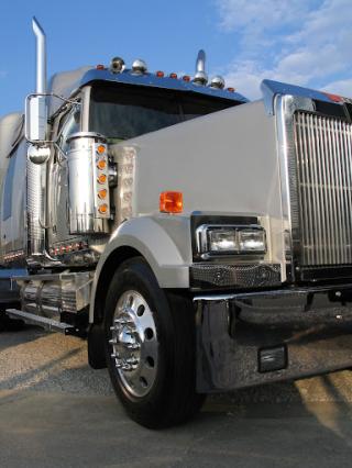 Front End of a Silver Truck