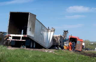 Image of a semi truck accident in Fort Collins. | Metier Law