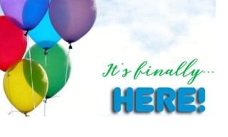 balloons in the air with text 