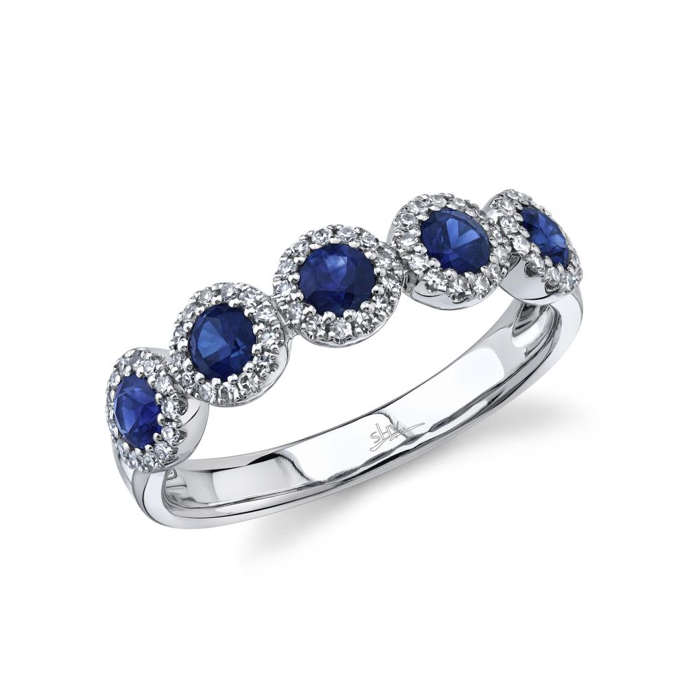 Diamonds with Blue Sapphire Band