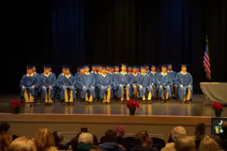 Image of graduating students from The National Guard Youth ChalleNGe Program, a preventive initiative for at-risk high school students aged 16-18. 