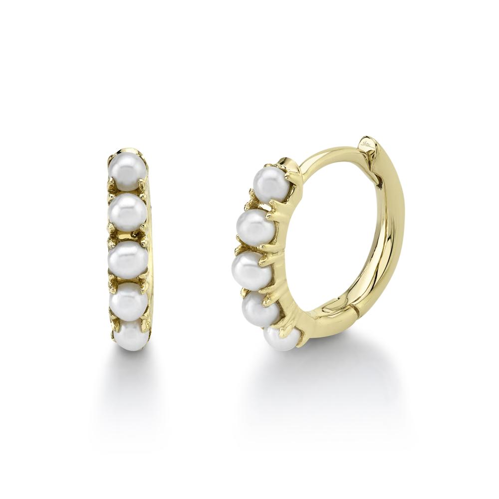 Cultured Pearl Huggie Earrings