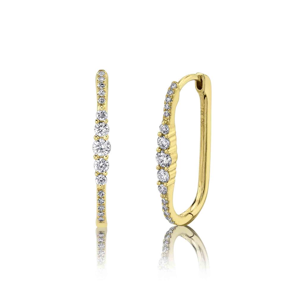 Diamond Oval Hoop Earrings