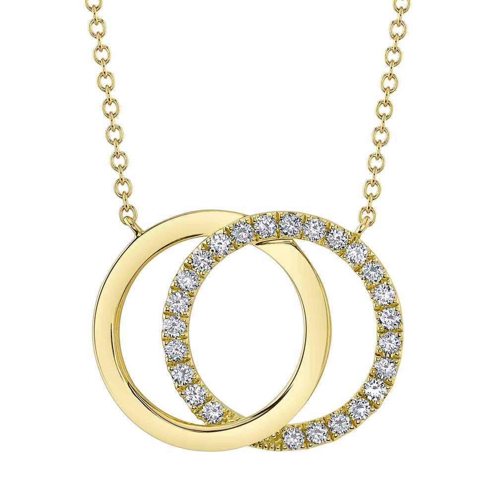 Diamond Love Knot Circle Necklace