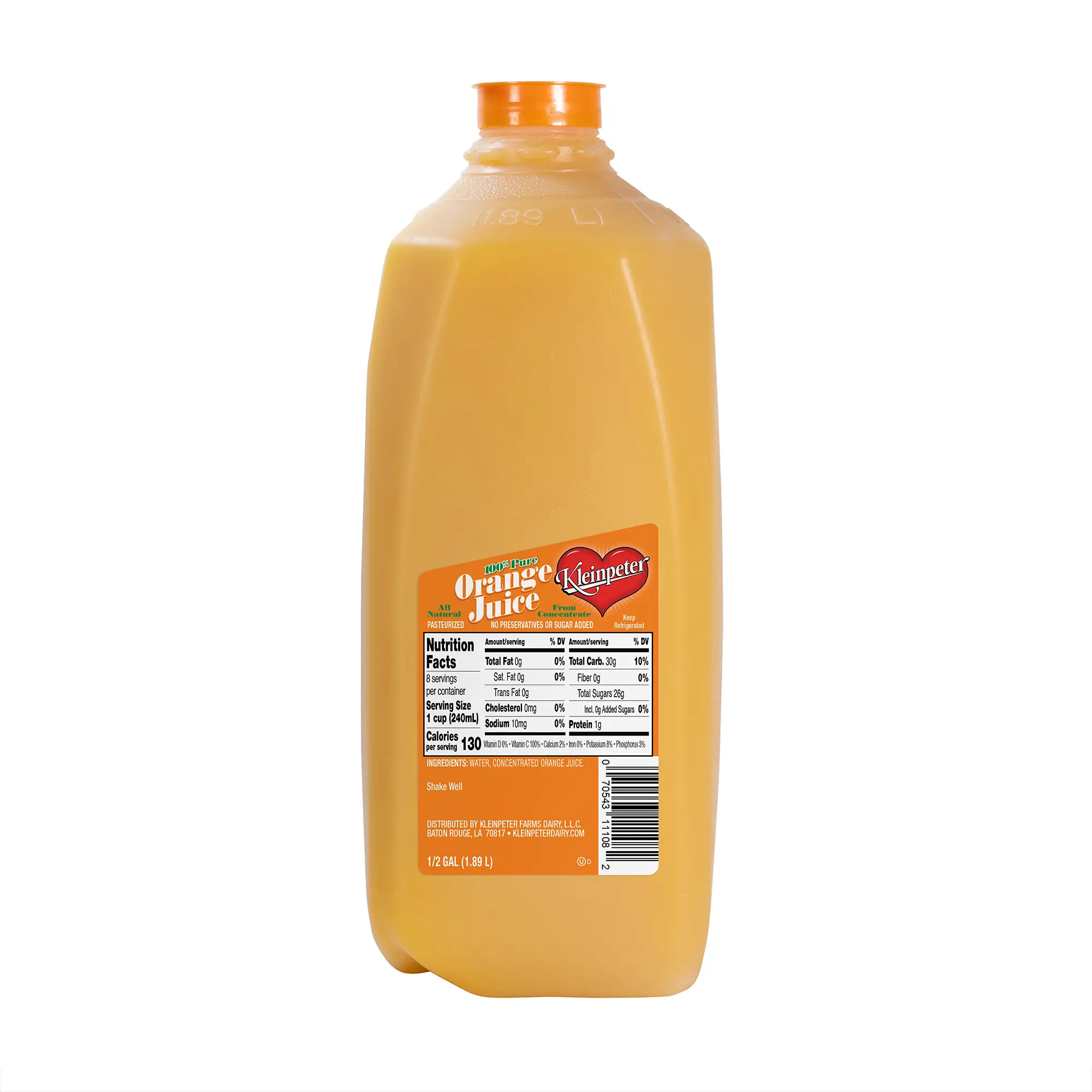 Half gallon orange juice best sale