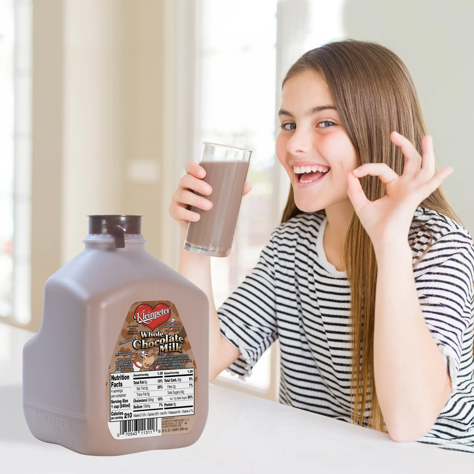 Whole Chocolate Milk - Quart - Kleinpeter Farms Dairy - Milk - Dairy ...