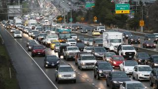 Cars driving on the highway in Seattle