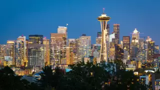 Seattle, Washington at night