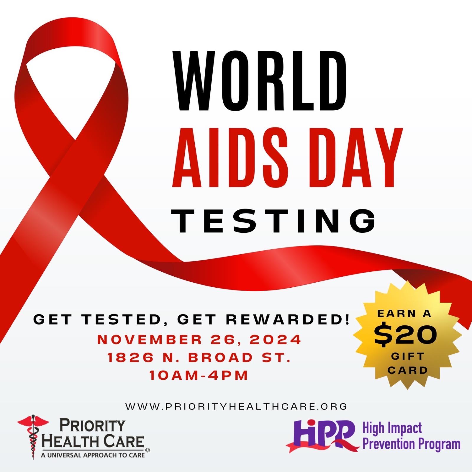 World AIDS Day (Get Tested) - Priority Health Care | For All Your Health Care Needs