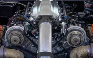 close up of engine