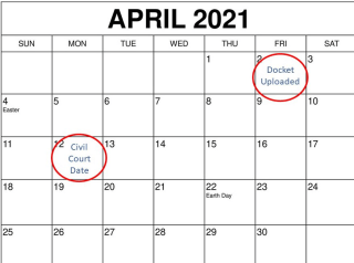 Docket calendar example