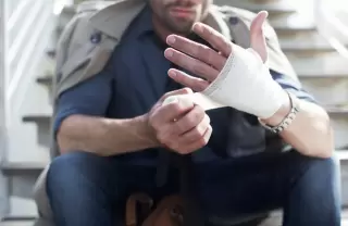 Burn injury victim in Southwest U.S. bandaging themselves