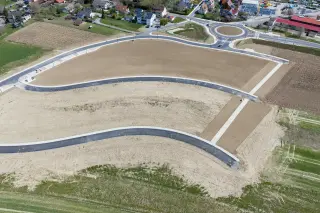 Overhead shot of a new housing development