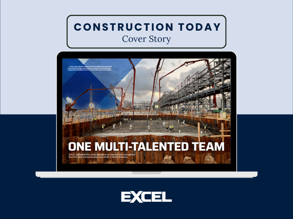 EXCEL featured as cover story for Construction Today Magazine