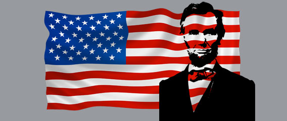 The U.S. Flag and Abraham Lincoln