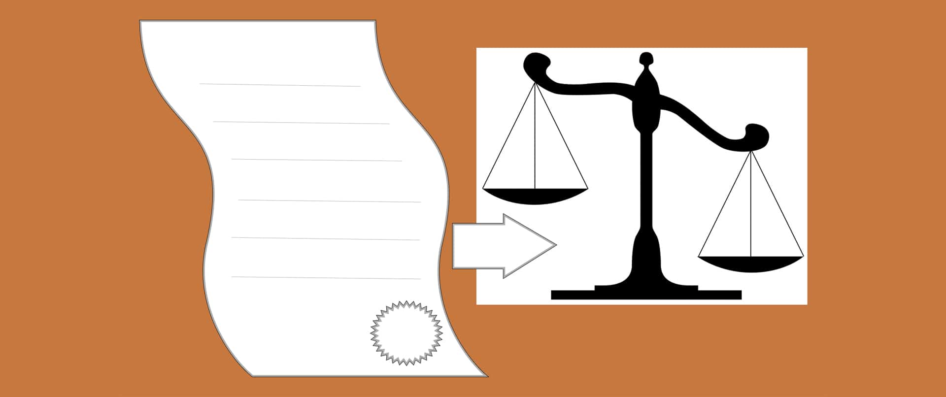 graphic of a bill and legal scales