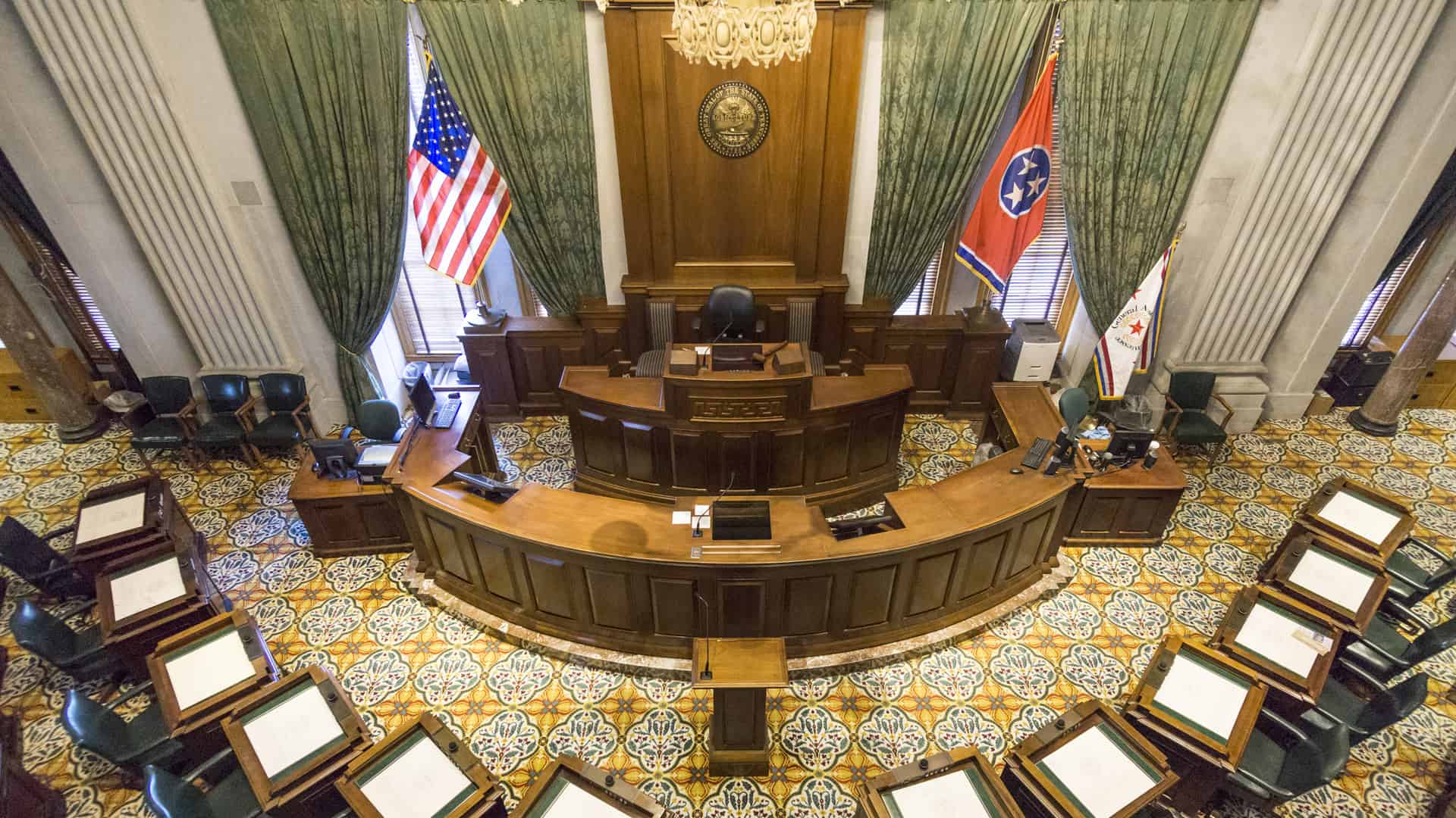 TN State Capitol Senate Chamber, Photo Credit: CC BY-SA 4.0 Wikimedia Commons by Kenneth C. Zirkel, October 2016