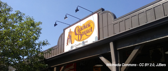 Cracker Barrel in Cleveland, Tenn., Wikimedia Commons CC BY 2.0, JJBers