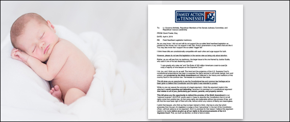baby next to heartbeat bill memo from FACT