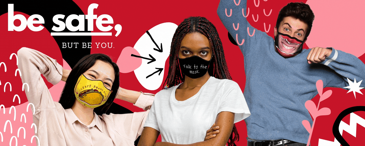 Face mask blog banner GIF.