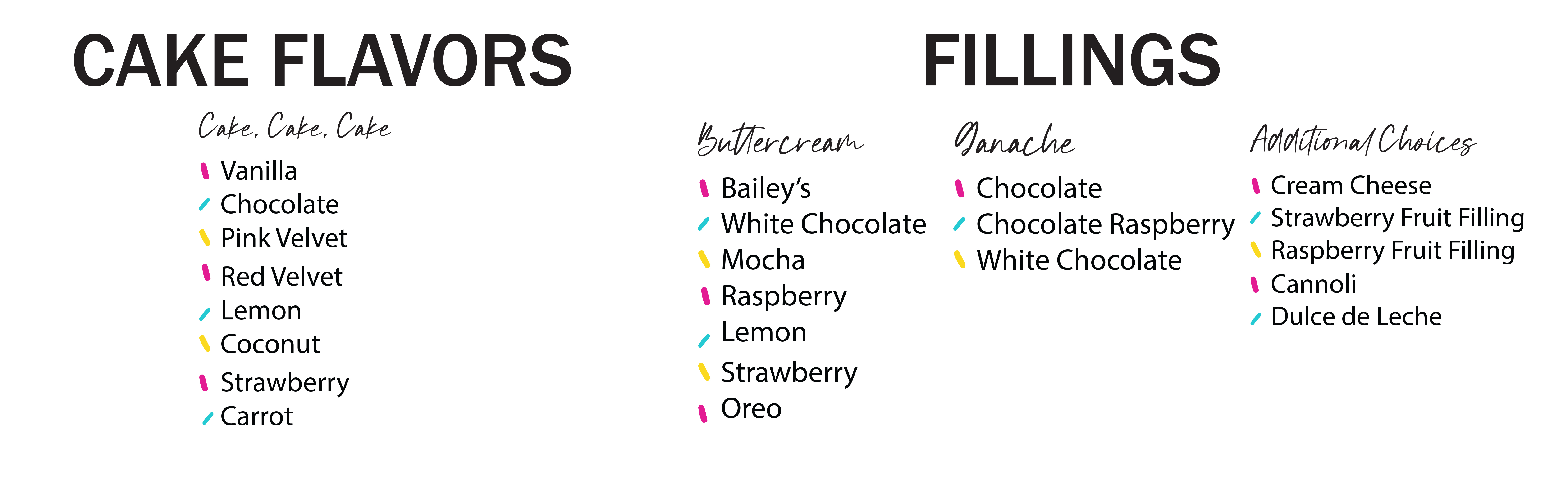 Cake Flavors For Page