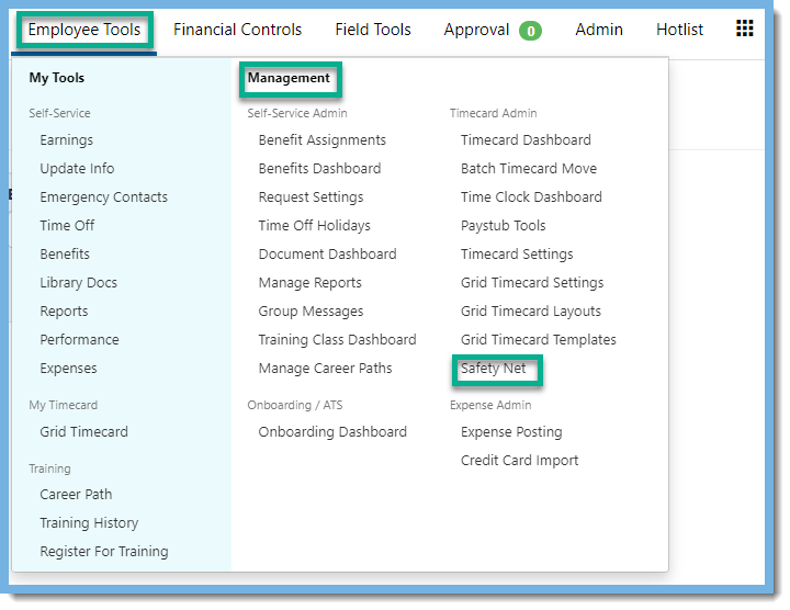 Employee Portal, Employee, Management, Safety Net