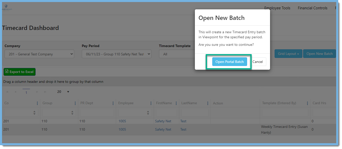 Timecard Dashboard