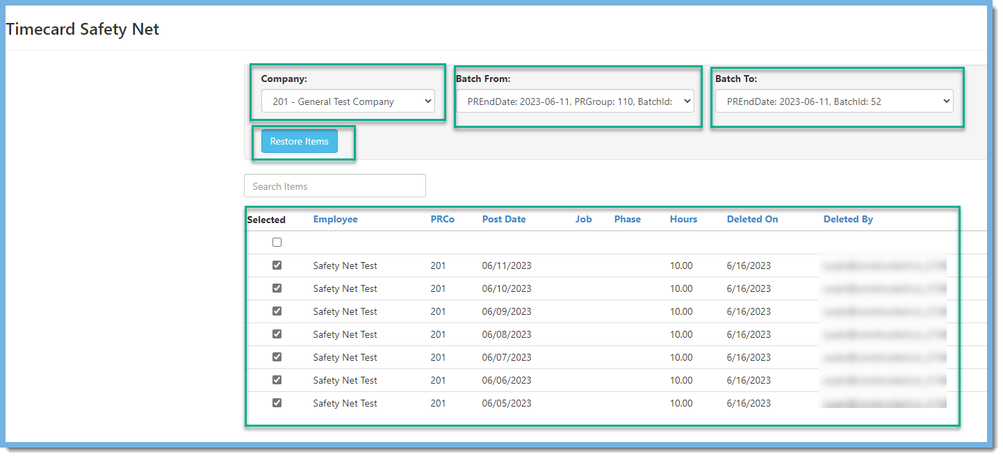 Timecard Safety Net