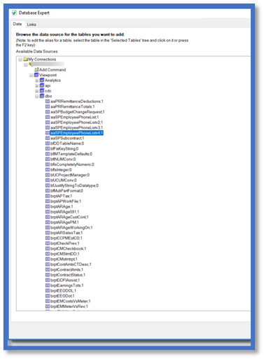 Computer Image screen of stored procedures in database