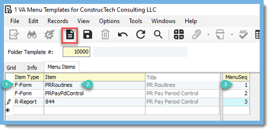 Adding Forms and Reports to the subfolder created in Viewpoint Administration Menu Templates