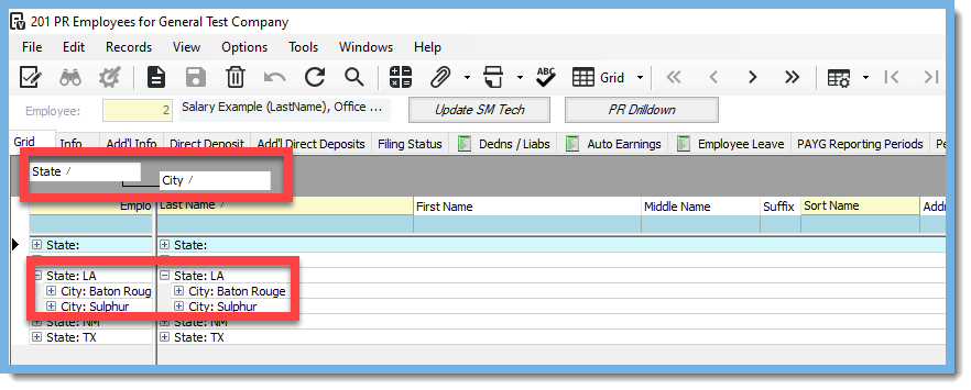 Employee Grid in Vista