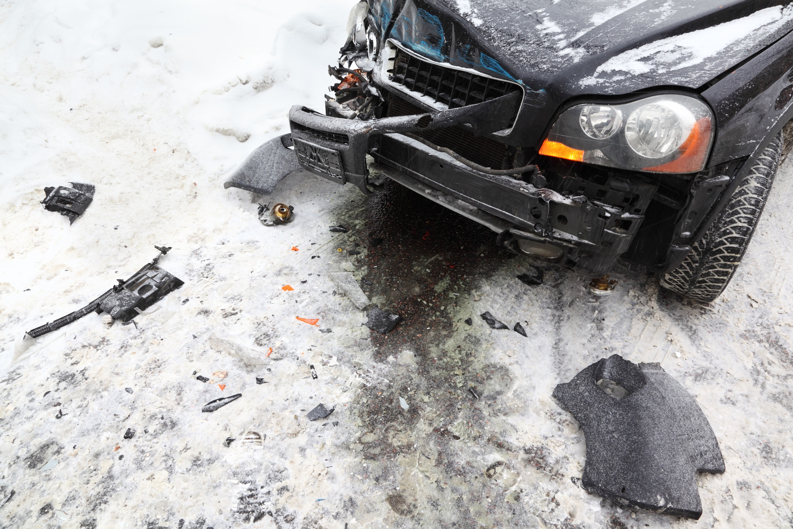 wrecked car with bumper damage