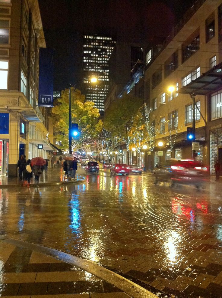 Rainy Downtown Seattle