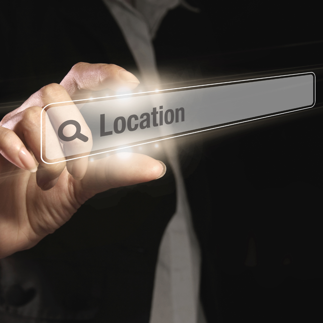 The word location on a search bar