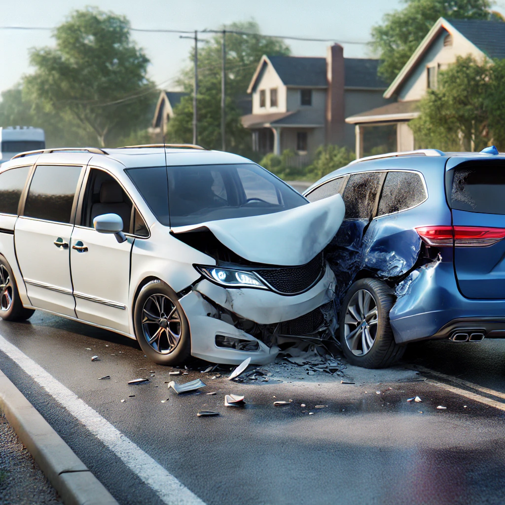 minivan and suv collision