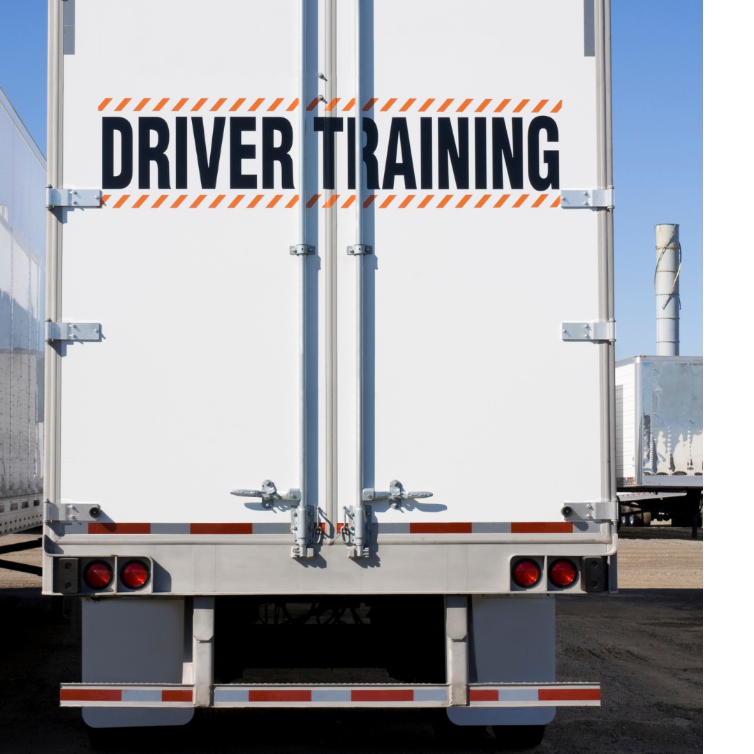 Truck trailer with Driver Training written on the back