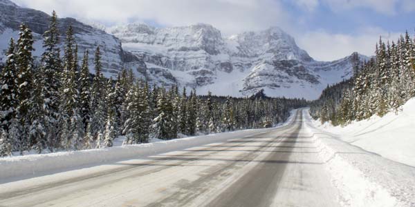 Snowy mountain roads