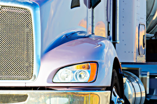 Big Rig Headlight Closeup in New Mexico